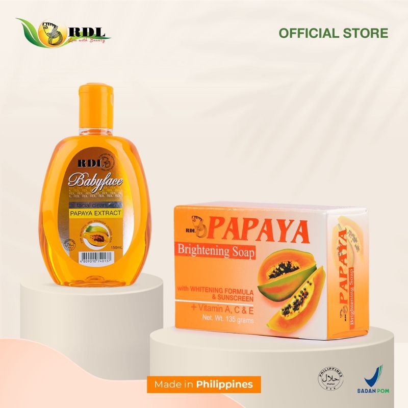 SABUN RDL PAPAYA ORIGINAL 135 GRAM / SABUN PEPAYA RDL ASLI BPOM / RDL PAPAYA SOAP / BRIGHTENING SOAP / RDL ORI 135GR