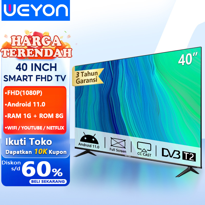 Weyon Sakura smart tv 40 inch tv led Digital Smart Android FHD Televisi (TCLG-S40S)