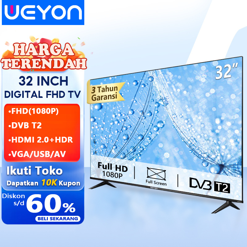 Weyon Sakura TV LED 32 inch TV Digital Smart Android 11.0 Garansi 3 tahun Televisi (TCLG-S32B)