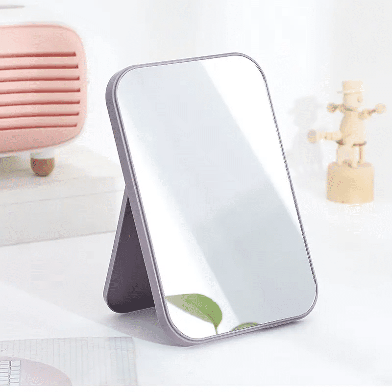 ANK CERMIN LIPAT PERSEGI PORTABLE / STANDING BEAUTY MIRROR KACA DUDUK UNTUK RIAS MAKEUP WAJAH / FOLDABLE VANITY MIRROR CERMIN MEJA-UNGU