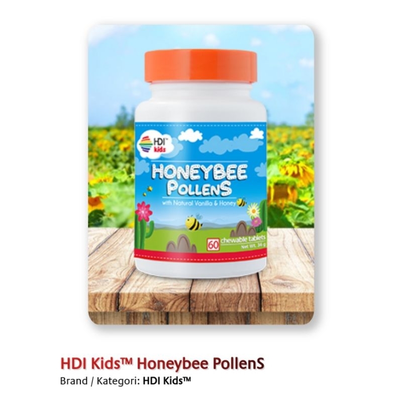 Vitamin HDI Kids Honeybee Pollens bayi 6 bulan - 12 tahun penambah nafsu makan