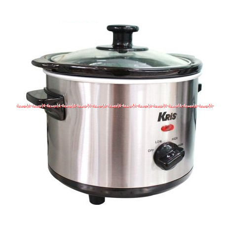 Kris Slow Cooker 3.5Liter Warna Silver Model Oval Pemasak lambat Masak MPASI Memiliki Tombol Dapat Digunakan Mengatur Suhucrock Pot Krischer 3.5 L