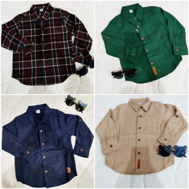 Kemeja M231 Boys untuk baby&Kids bahan Flanel