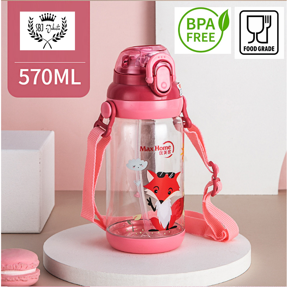 BOTOL MINUM Anak Maxhome 550ml 570ml 650ml Anti Bocor Wildlife Foodgrade