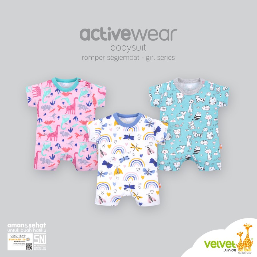 velvet Junior ActiveWear BodySuit Romper Segiempat Girl Series