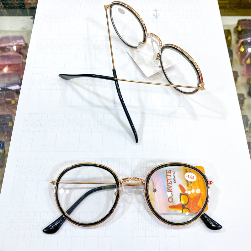 promo Kacamata Minus - Min  import modis mudah dibawa ringan Rabun jauh bening Besi Plastik lensa ti