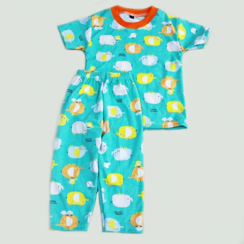 Setelan motif baju tidur anak rijek