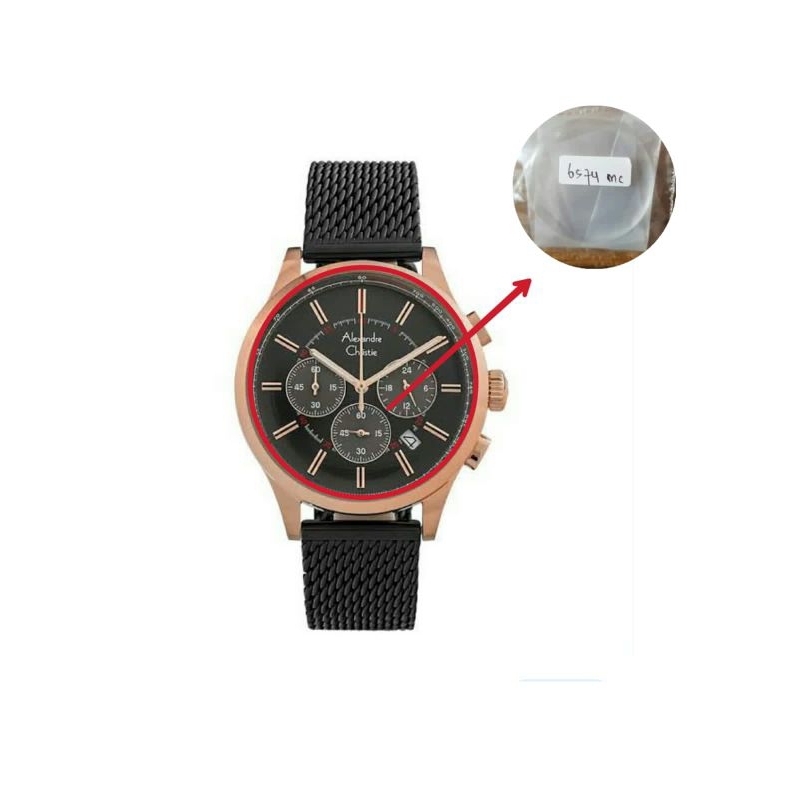 kaca jam tangan pria  Alexandre Christie 6574MC size cowok original