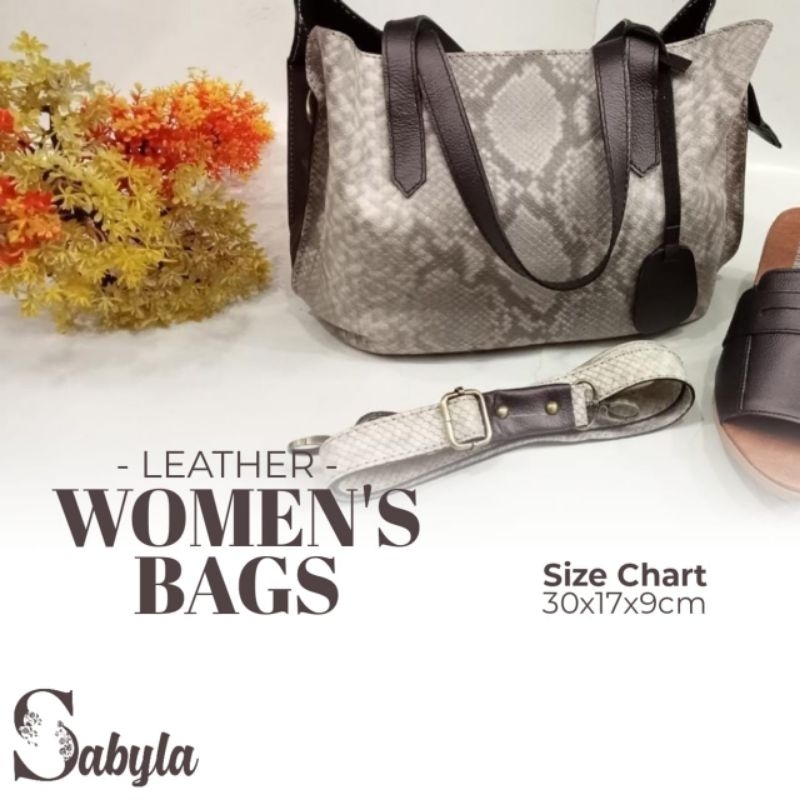 tas kulit motif ular