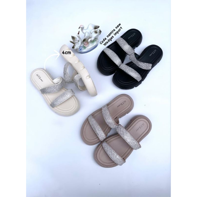 sendal jelly import bling-bling talli ,2 wedges karet gak ligim GT