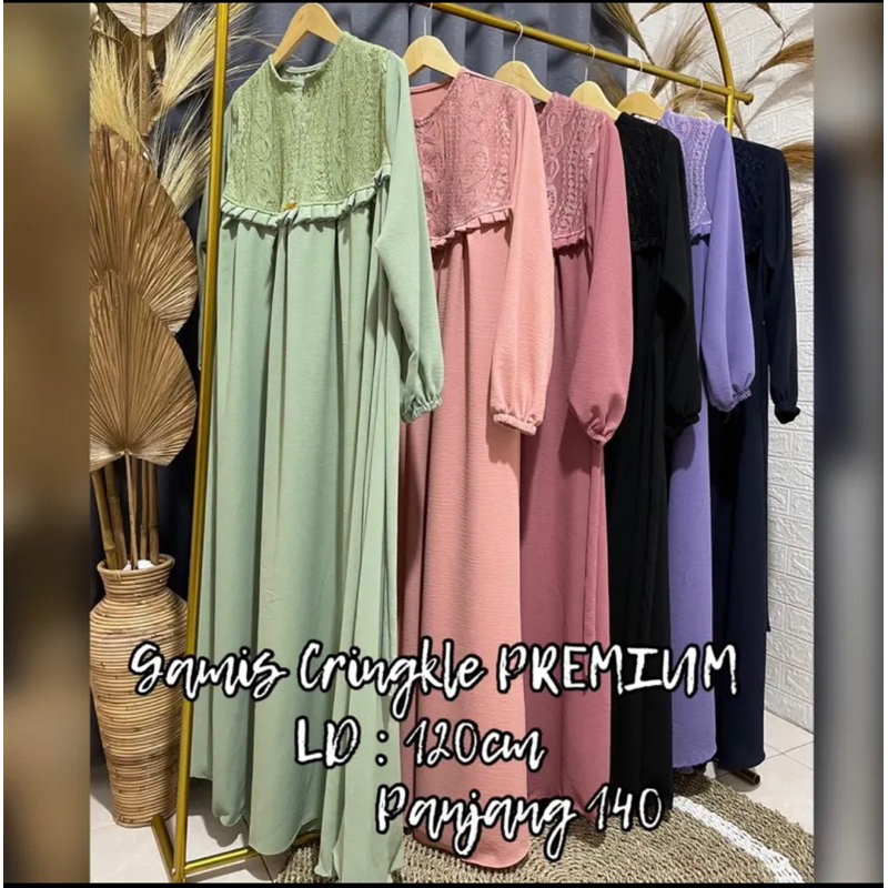 GAMIS TERBARU CRINGKLE PREMIUM Mix Brukat LD : 120 // Monaa Fashion By Ramona Collection