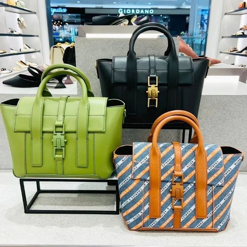 CK Dua Buckled Trapeze Tote Bag