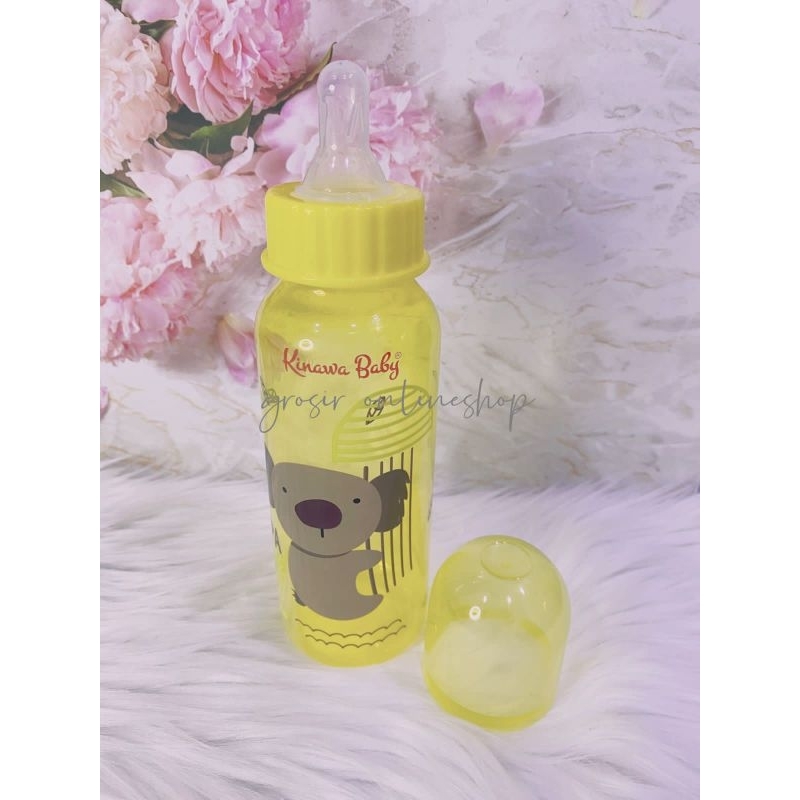 Botol Susu Kinawa Baby Gagang Karakter Bening Warna 125ml 240ml