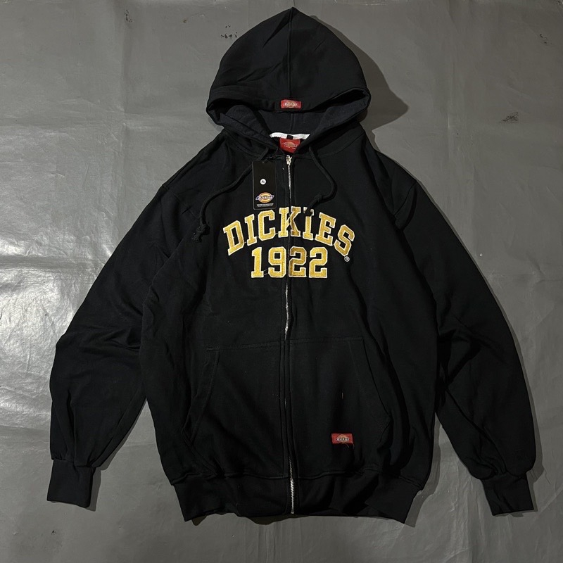 Jaket Sweater Hoodie Zipper Hoodie Dickies Arch Logo Font Bordir Fulltag Label Pria Wanita Terlaris