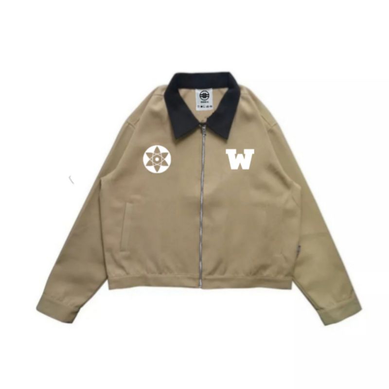 WARDKICK - Work Jacket Crop Zipper Cream