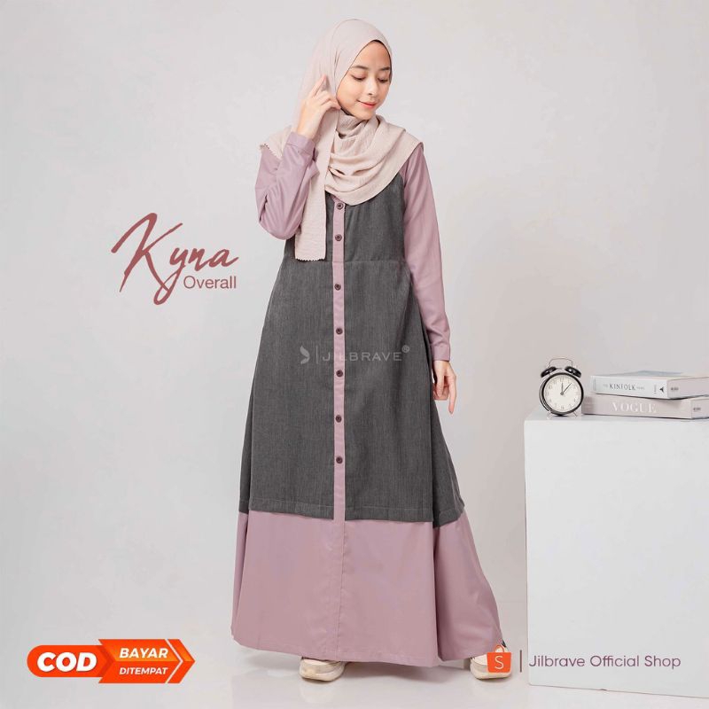 Kyna overall dress by jilbrave original gamis original promo terbaru dress terlaris