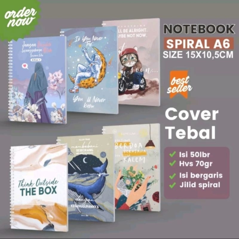 

BUKU CATATAN BERGARIS A6 | NOTEBOOK A6 | BUKU TULIS SPIRAL | JURNAL A6 | BLOKNOTE