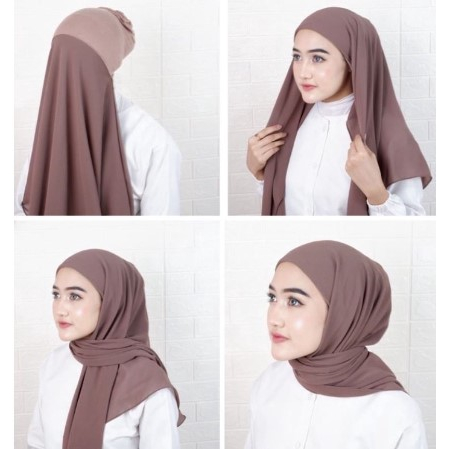 HIJAB JILBAB KERUDUNG SQUARE SEGI EMPAT INSTAN 2 LAYER