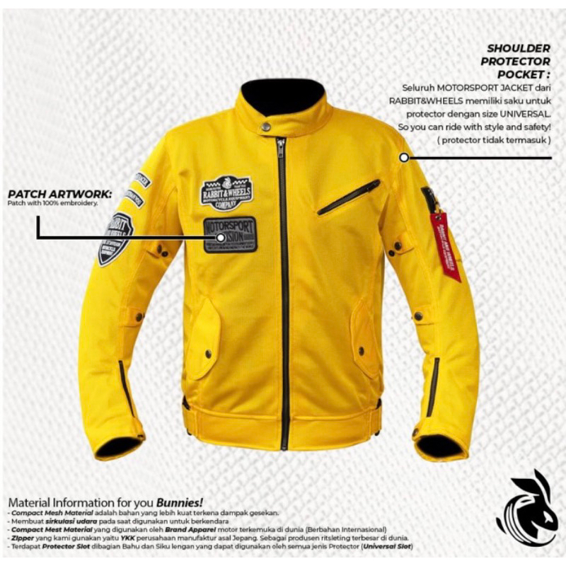 JACKET RABBIT AND WHEELS BASIC YELLOW