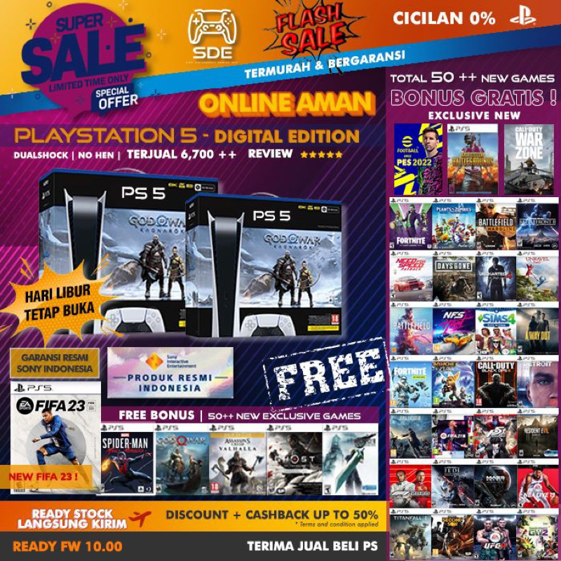 ps5 disc version/ digital version garansi resmi freegames