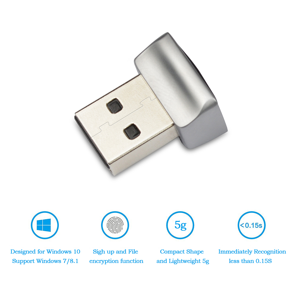 USB Fingerprint Reader for Windows Hello PC Notebook Lock Scanner