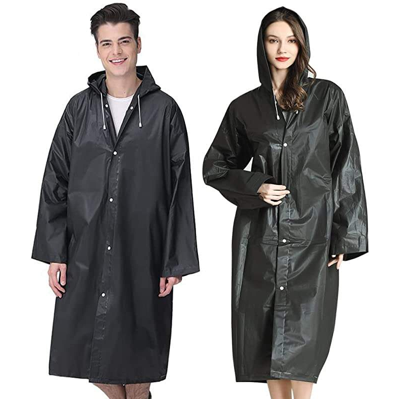 Jas Hujan Portable Raincoat Poncho Pria dan Wanita Murah Kancing Depan Hoodie Jas Hujan Motor