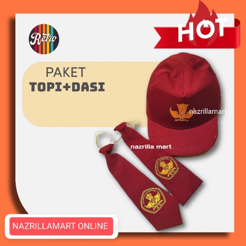 PAKET Topi SD Dasi sd / dasi sd / topi sd / seragam sekolah / bukan topi SD bordir / atribut sekolah