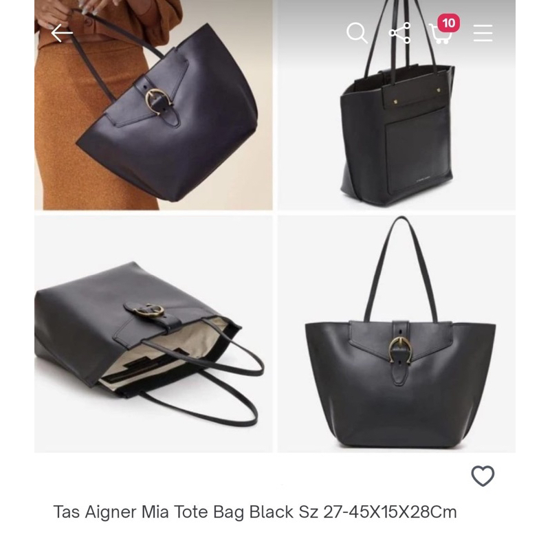 aigner mia tote bag black Original