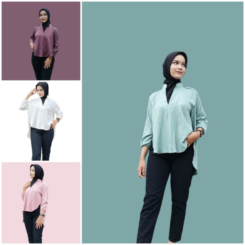 Maja shirt lady crush kemeja fashion korea kemeja wanita casual kemeja rayon lady crush terbaru