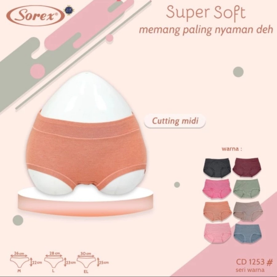 Sorex Super Soft Celana Dalam Wanita (CD)  1253 Size M Random