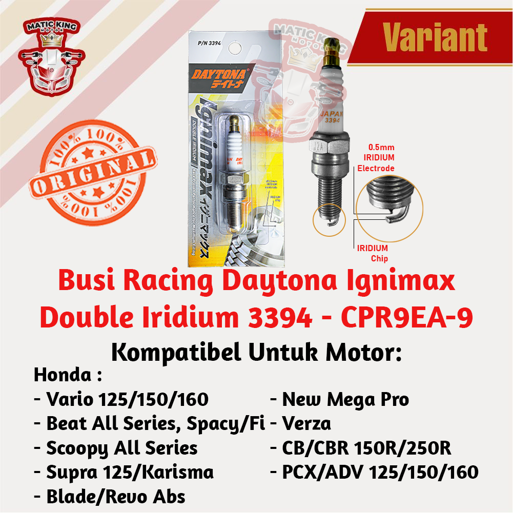 Daytona Busi Racing Double Iridium Honda PCX Vario ADV New 160 ABS CBS Forza Yamaha XMAX 250 Kawasaki Ninja 250 2018 5046