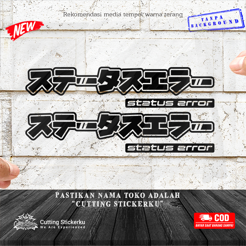 Cutting Stiker Status Error Variasi Motor Mobil Sticker Kanji Racing Viral Keren Visor Windshield