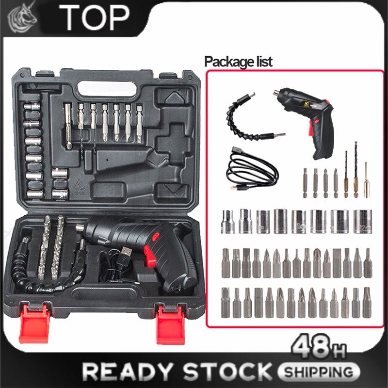 Cordless Screwdriver 4.2 V / Mesin Bor Cordless Mini 48pcs Set / Bor mini / Screwdriver Baterai