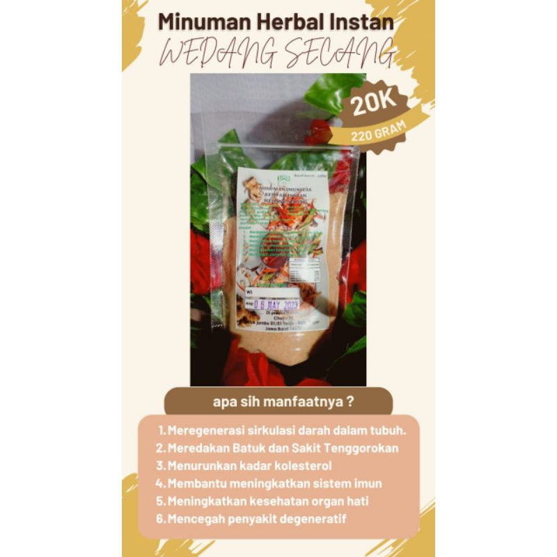 

Minuman Tradisional Instan Herbal rempah Wedang Secang