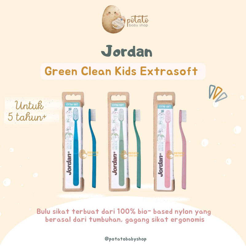 Jordan Green Clean Kids Extrasoft Toothbrush - Sikat Gigi Anak