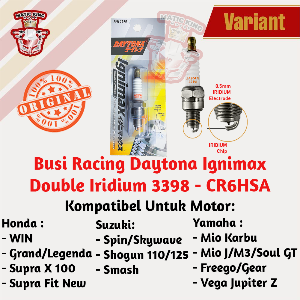 Daytona Busi Racing Double Iridium Kawasaki Ninja 250 2018 Honda PCX ADV New 160 ABS CBS Forza Yamaha XMAX 250 5046