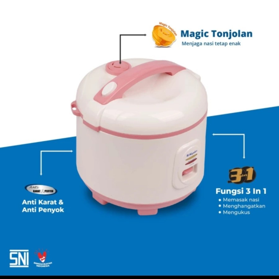 MIYAKO Rice Cooker 1,8Liter MCM 507 IP Magic Com MCM 507 IP Ivory Pink