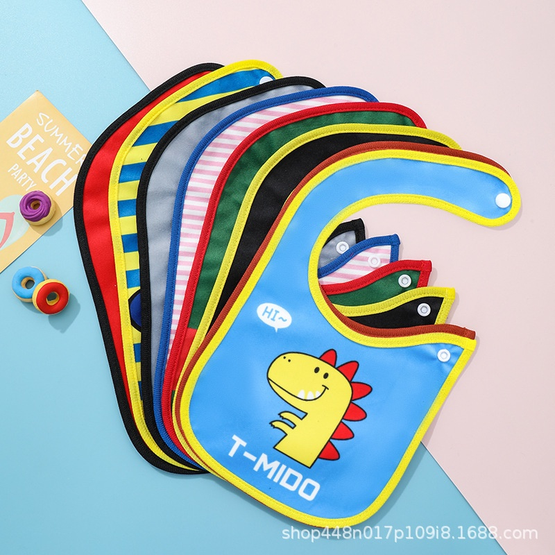 MMM Celemek Makan Bayi Motif Kartun Slabber Anak Waterproof Apron Baby Tahan Air Karakter Bib Bludru Import