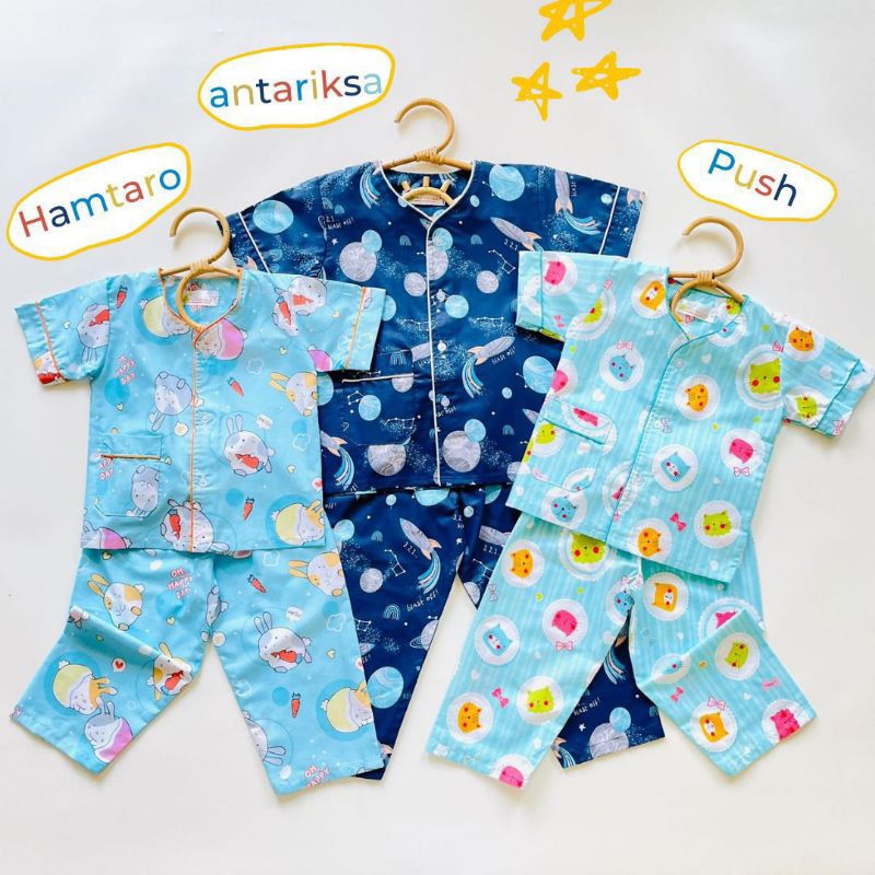 Afsheenastore Baju Tidur Anak Piyama Gemes Little Aruma / Ready Size S