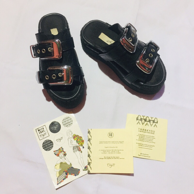 [SUPER SALE] Preloved Tigah Home Platform Black Croco Size s