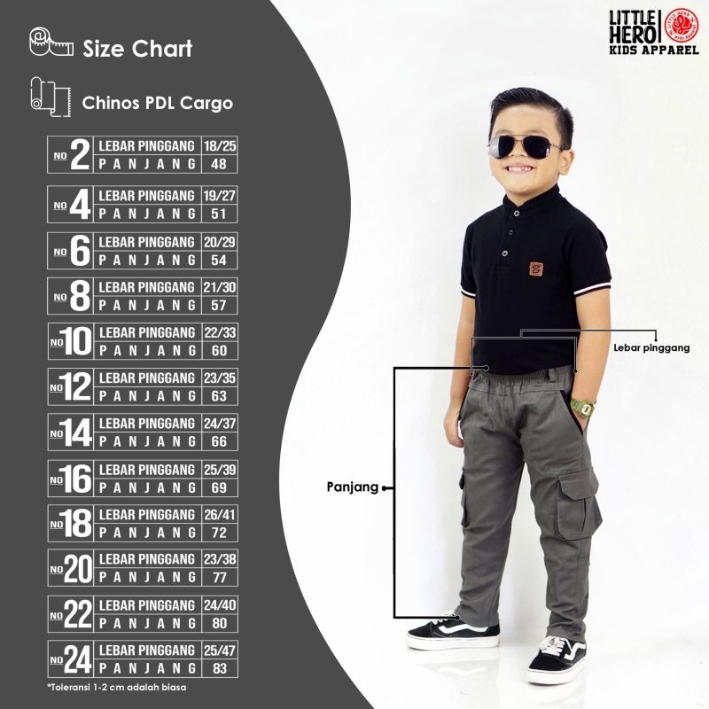 ( 10 - 12 Tahun ) Celana Chino Cargo Pdl Panjang Anak Laki-laki Remaja Tanggung Little Hero Chinos PDL 10 11 12 13 Tahun