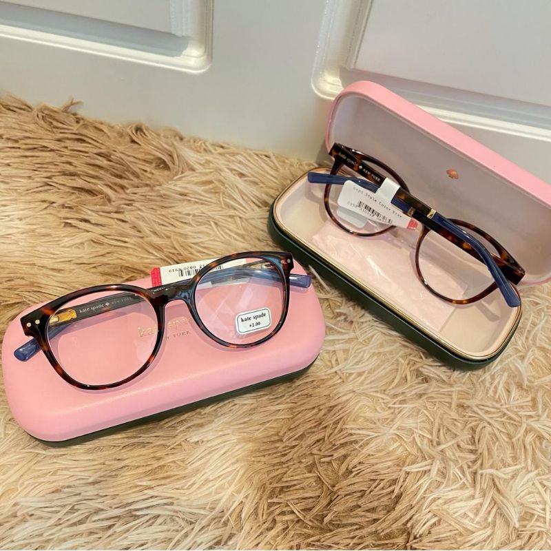 Ready Kate Spade Kaylin 49mm Round Reading Glasses +2.00 with pink hard case