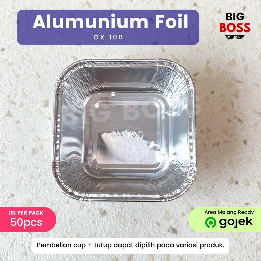 Aluminium Foil Tray OX-100 + Tutup Cup Macaroni Schotel / Pastel Tutup / Pasta Lasagna Mentai / Baked 110ml