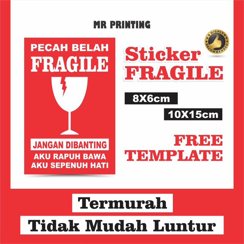 

STIKER FRAGILE AWAS PECAH - STIKER CHROMO PECAH BELAH - STIKER RECOMMEND