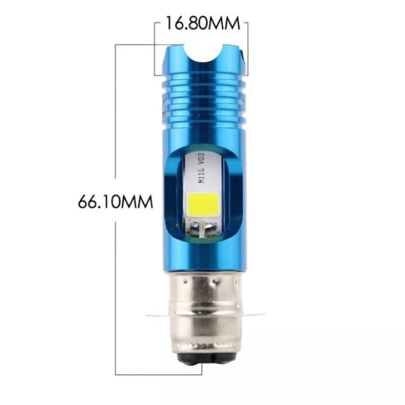 lampu depan LED H6 M11G senja biru bodi biru AC DC untuk motor bebek matic