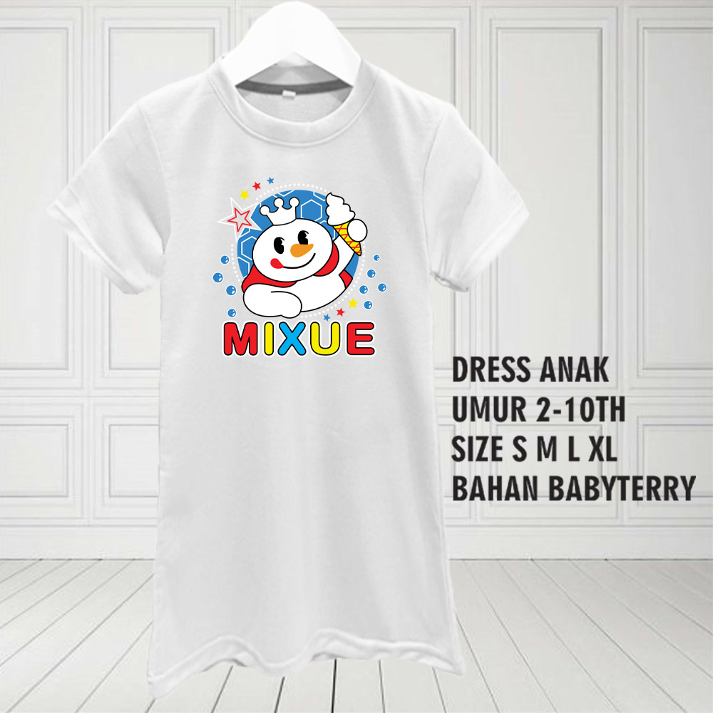 DRESS ANAK 2-10TH BAHAN BABYTERY BERKUALITAS GAMBAR MIXUE  3