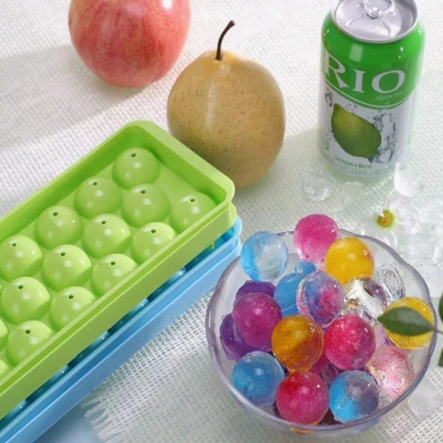 CE20-Cetakan Es Batu 20 butir Dengan Wadah Ice Cube Maker