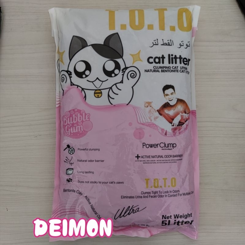 Pasir Toto 5L Pasir Kucing Gumpal Wangi