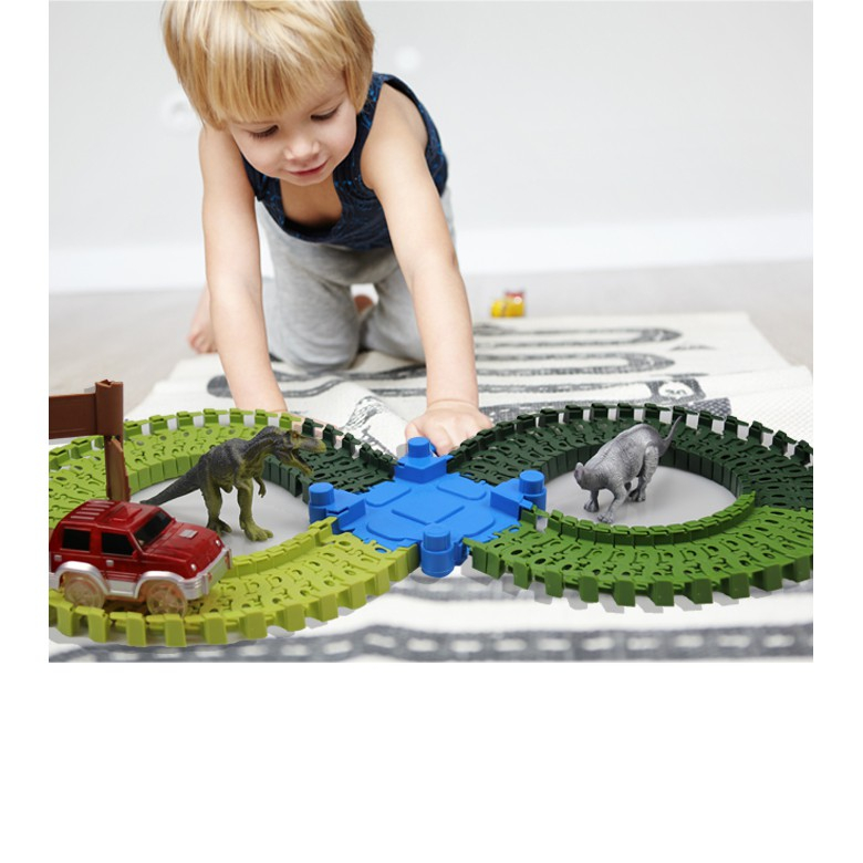 89Pcs DIY Dinosaur Assembled Tracks Toy / Kids Educational Railway Toys/ Electric Track Educational Toys