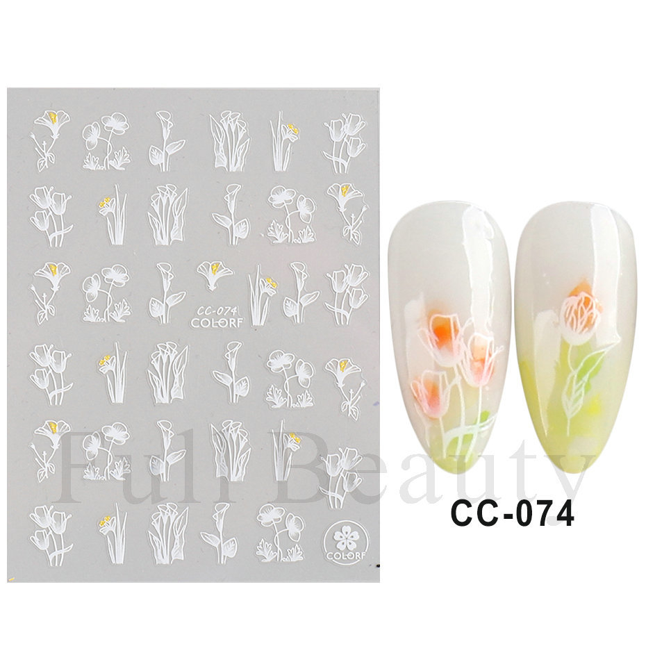 TAO Stiker Kuku Nail Art Sticker motif Flower ColorF series